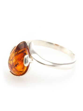 Drop Cut Amber Ring In Sterling Silver The Twinkle, Ring Size: 10 / 20, image , picture 3