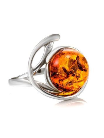 Elegant Amber Ring In Sterling Silver The  Phoenix​ Collection​, Ring Size: 5.5 / 16, image 