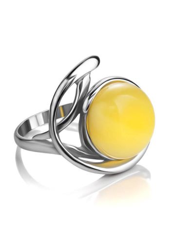 Elegant Amber Ring In Sterling Silver The  Phoenix, Ring Size: 13 / 22, image 