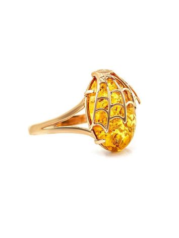 Designer Amber Golden Ring The Spider Web Collection, Ring Size: 9 / 19, image 