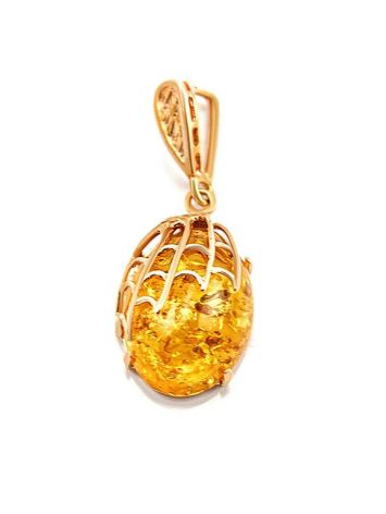 Lemon Amber Pendant In Gold The Spider Web, image 