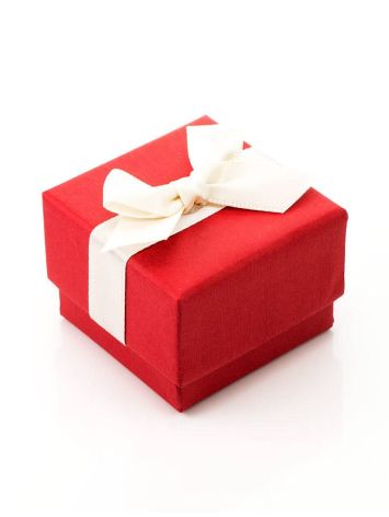 Подарочная коробочка 50х50х35 мм красная с белым бантом, image 