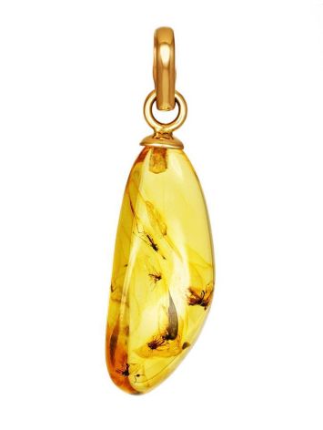 Amber Pendant With Inclusion In Gold The Clio, image 