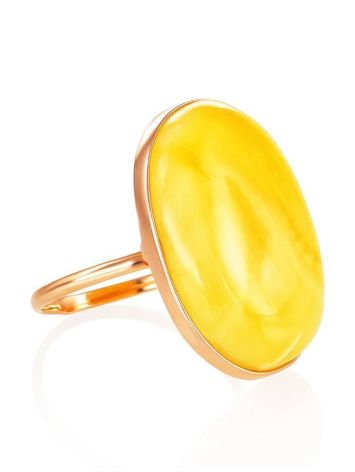 Bold Amber Ring In Gold, Ring Size: 8 / 18, image 