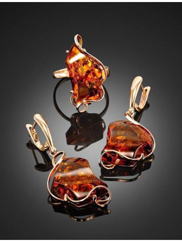 One Size Amber Ring In Gold The Rialto, Ring Size: Adjustable, image , picture 4