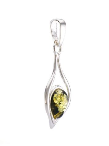Green Amber Pendant In Sterling Silver The Fiori, image , picture 2