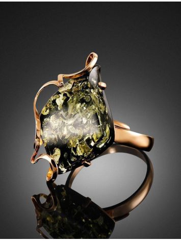 Handcrafted Amber Ring In Gold The Rialto, Ring Size: Adjustable, image , picture 2
