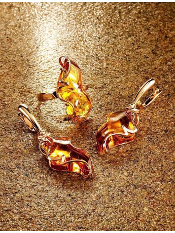 Drop Amber Earrings In Gold The Rialto, image , picture 4
