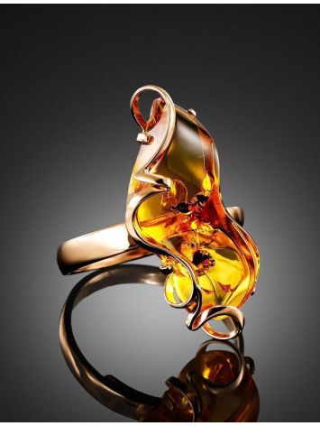 Handcrafted Amber Ring In Gold The Rialto, Ring Size: Adjustable, image , picture 2