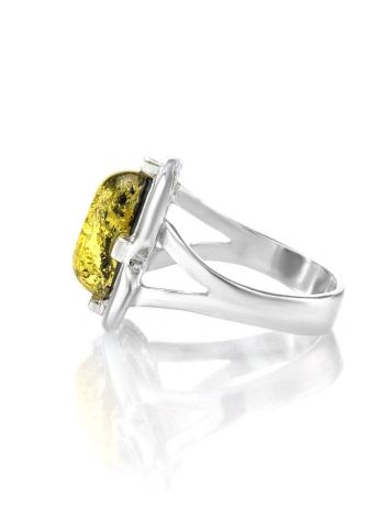 Green Amber Ring In Sterling Silver The Violet, Ring Size: 11.5 / 21, image , picture 3