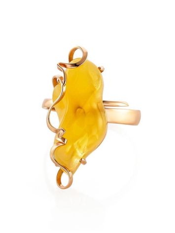 Adjustable Golden Ring With Butterscotch Amber Stone The Rialto, Ring Size: Adjustable, image , picture 3