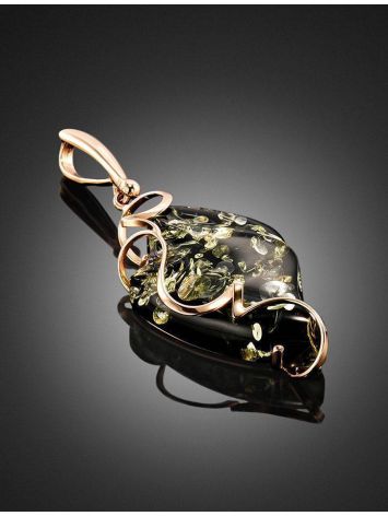 Handcrafted Drop Amber Pendant In Gold The Rialto, image , picture 2