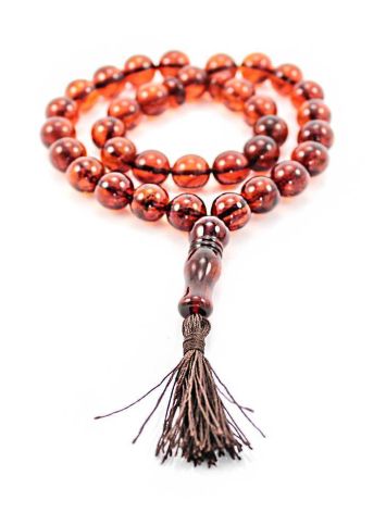 Islamic Ball Cut Amber Prayer Beads, image , picture 3