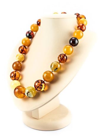 Mindblowing Multicolor Amber Ball Beaded Necklace, image , picture 10