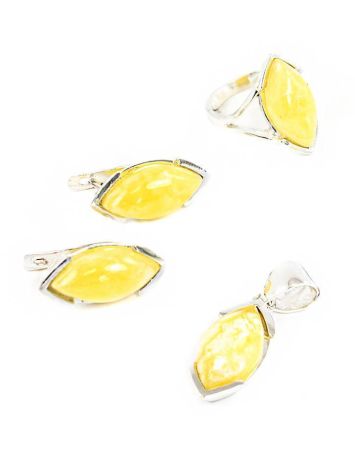 Leaf Cut Amber Ring In Sterling Silver The Petal, Ring Size: 11.5 / 21, image , picture 4