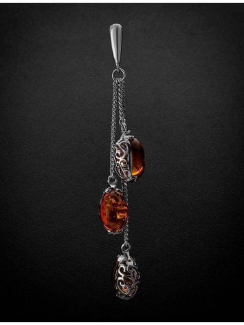 Dangle Amber Pendant In Sterling Silver The Casablanca, image , picture 2