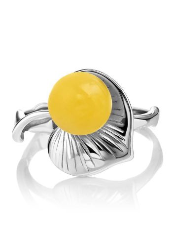 Honey Amber Ring In Sterling Silver The Kalina, Ring Size: 13 / 22, image , picture 3