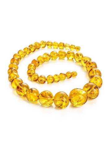 Bold Lemon Amber Ball Beaded Necklace, image , picture 3