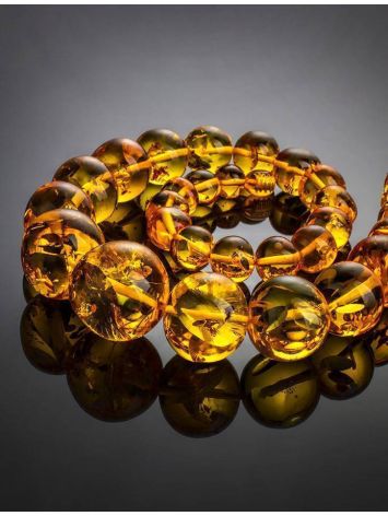 Bold Lemon Amber Ball Beaded Necklace, image , picture 2