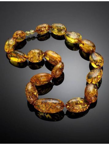 Cognac Amber Beaded Necklace, image , picture 2