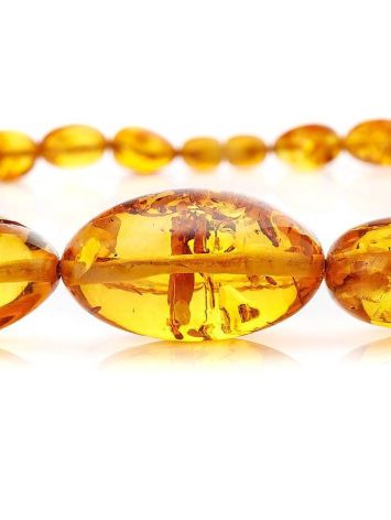 Olive Cut Amber Beaded Necklace, image , picture 5