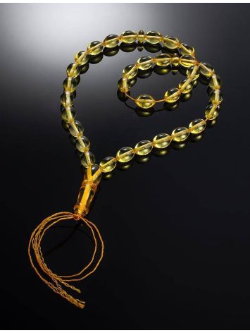 Islamic 33 Olive Shape Amber Prayer Beads, image , picture 2