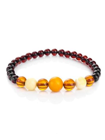 Multicolor Amber Ball Beaded Bracelet, image 