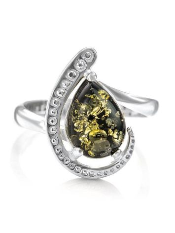 Green Amber Ring in Sterling Silver The Acapulco, Ring Size: 10 / 20, image , picture 3