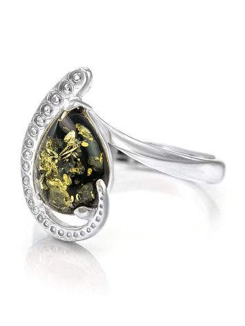 Green Amber Ring in Sterling Silver The Acapulco, Ring Size: 10 / 20, image , picture 4