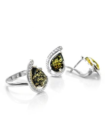 Green Amber Ring in Sterling Silver The Acapulco, Ring Size: 10 / 20, image , picture 5