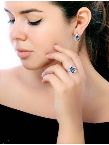 Green Amber Ring in Sterling Silver The Acapulco, Ring Size: 10 / 20, image , picture 2