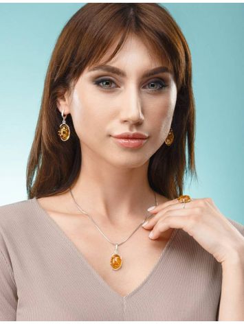 Drop Amber Earrings In Sterling Silver The Vivaldi, image , picture 4