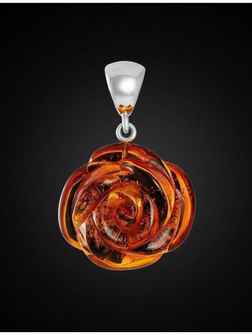 Handmade Amber Rose Pendant in Sterling Silver The Rose, image , picture 2