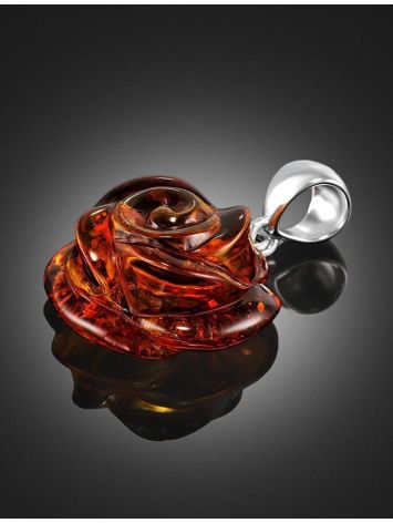 Handmade Amber Rose Pendant in Sterling Silver The Rose, image , picture 3