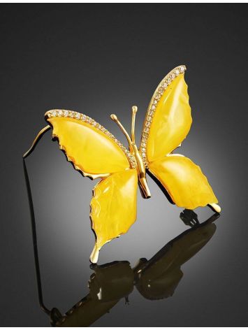 Butterfly Amber Brooch In Sterling Silver The April, image , picture 2