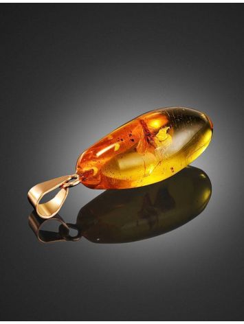 Amber Pendant In Gold With Inclusions The Clio, image , picture 3
