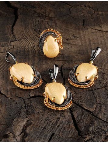 Gold-Plated Pendant With Natural Mammoth Tusk The Era, image , picture 4