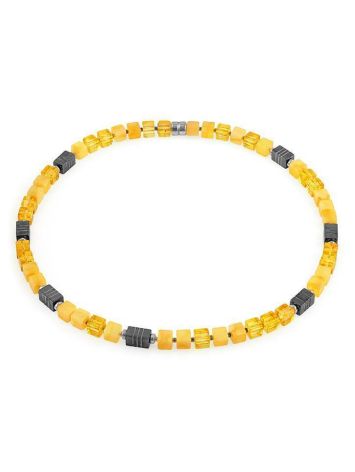 Luminous Honey Amber Square Beaded Necklace The Sugar, image , picture 4