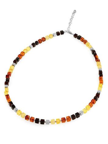 Stylish Multicolor Amber Square Beaded Necklace The Sugar, image , picture 3