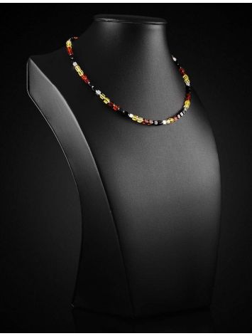 Stylish Multicolor Amber Square Beaded Necklace The Sugar, image , picture 2