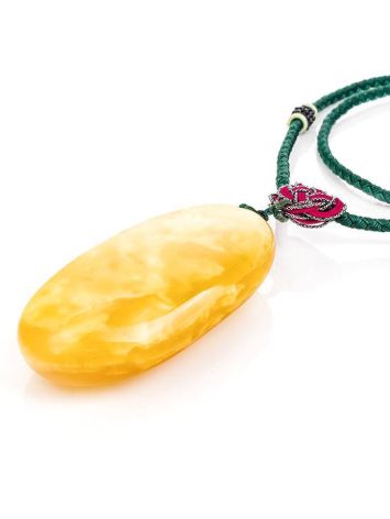 Honey Amber Pendant On Braided Cord The Beijing, image , picture 4