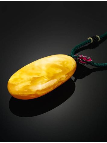 Honey Amber Pendant On Braided Cord The Beijing, image , picture 2