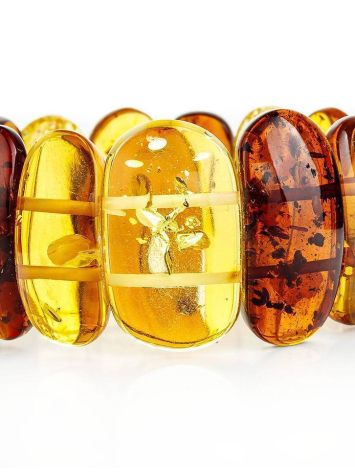 Multicolor Amber Flat Beaded Stretch Bracelet, image , picture 3