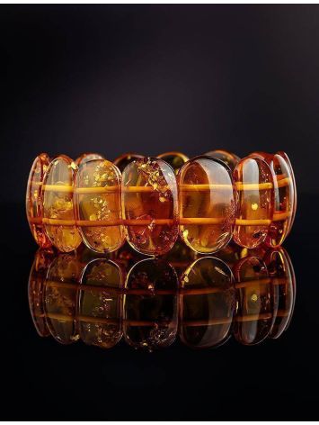 Lemon Amber Flat Beaded Bracelet, image , picture 2