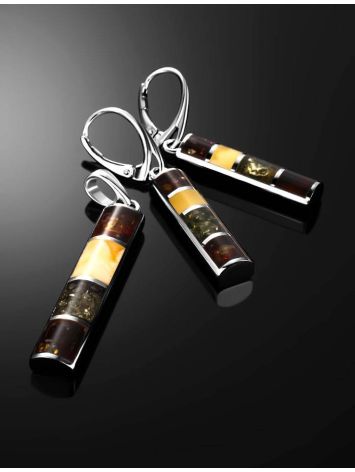 Drop Amber Earrings In Sterling Silver The London, image , picture 4