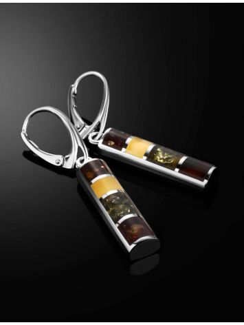Drop Amber Earrings In Sterling Silver The London, image , picture 2