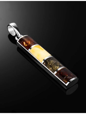 Bar Amber Pendant In Sterling Silver The London, image , picture 2