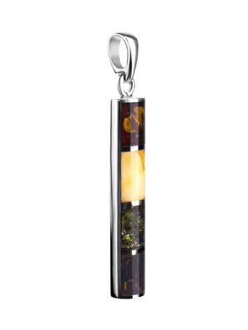 Bar Amber Pendant In Sterling Silver The London, image , picture 3