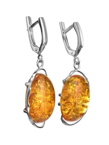 Drop Amber Earrings In Sterling Silver The Vivaldi, image , picture 3