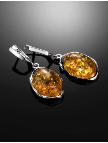 Drop Amber Earrings In Sterling Silver The Vivaldi, image , picture 2